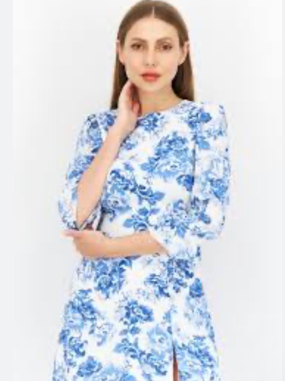 MAHI GOLD Blue and White Floral Mini Dress, XL